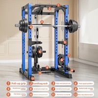 Rack multifonctionnel complet pour cage à oiseaux, rack de musculation pour squats et développés couchés, ensemble de fitness à domicile