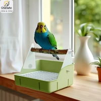 Support d'entraînement pour perroquet, station de repose pour oiseaux avec plateau amovible pour les excréments, accessoires pour cage de calopsitte et de canari
