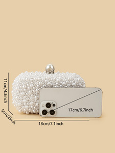Metallic Woven Clutch Bag Niche Knot Lock Evening Bag Hard Shell Women Formal Dress <b>Hand</b> Purse - Product Image 5