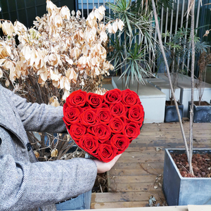 Flora de verano mejor venta larga duración fresca estabilizada eterna rosas arcoíris para el Día de San Valentín forma de corazón caja de regalo - Product Image 2