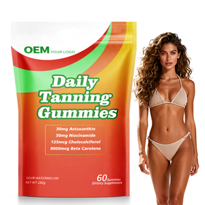 Gomitas Bronceadoras Diarias de Marca Privada OEM con Astaxantina, Licopeno, Citrato de Zinc y Vitamina D3 que Promueven una Piel Saludable - Product Image 1