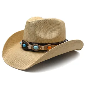 Retro Rodeo Wild Cowboy Hat Classic Coated and Formed Straw Western Cowboy Hats