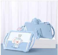Tablet Anak-anak Silikon Pelindung Anti Guncangan Imut Kartun untuk iPad Casing Penutup Air 2 4 6 Pro 9.7 10.2 dengan Pegangan dengan Penyangga