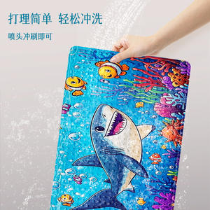 Alfombra de baño de PVC con diseño de arrecife de coral, rectangular, antideslizante, para niños, para baño y ducha. - Product Image 5