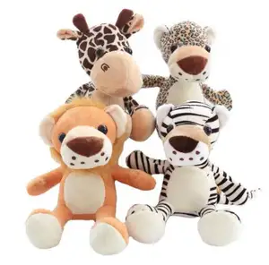 新森林兄弟动物丛林毛绒玩具老虎狮子豹鹿毛绒玩具
