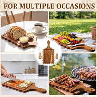 Ensemble de planches à fromage rectangulaires en bois d'acacia et de couteaux, nouveaux modèles, pour les réunions entre amis.