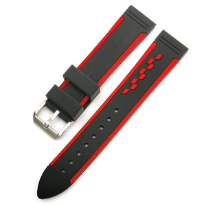 Bracelet de montre en caoutchouc double couleur rouge blanc <span class=keywords><strong>bleu</strong></span> 20 22 mm - Product Image 4