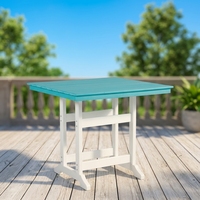 Table de bistrot carrée en PEHD toutes saisons, robuste, pour extérieur, terrasse, patio, résistante à l'eau et aux UV