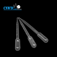 Pipette de transfert en plastique jetable 3 ml 1 ml compte-gouttes gradué stérile