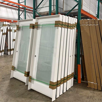Portes de garde-manger en bois massif pré-peint blanc avec vitrage givré trempé pleine feuille 30 x 80 pour maisons