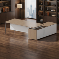 Meubles de bureau exécutifs modernes en forme de L de luxe, table de direction, bureau de PDG et de patron, bureau de direction