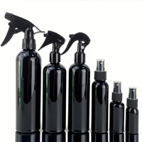 Bouteilles aérosols PET cylindriques noires vides de 30 ml à 400 ml pour parfum, shampoing, lotion, nettoyage automobile et domestique, vaporisateur à fine brume