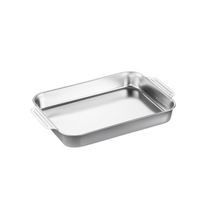 Assiette plate <span class=keywords><strong>rectangulaire</strong></span> en acier inoxydable de qualité alimentaire, épaissie, pour cuisinière à <span class=keywords><strong>induction</strong></span> et four, design moderne, couleur unie - Product Image 1
