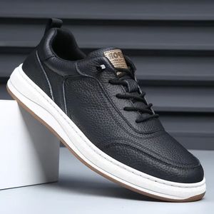 Zapatos para Caminar de Piel Genuina Blanca con Punta Redonda, Cordones, Entresuela Transpirable de EVA y Suela de Goma para Todas las Temporadas - Product Image 2