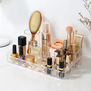 Modern Dresser Cosmetic Organizer Makeup Skincare Lotion Bottle Storage Box Clear Multidrawer Plastic Cosmetic Makeup Organizer