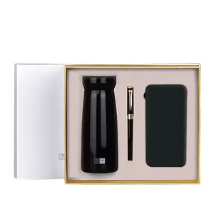 Travel Office Men Women Insulated Cup Pen Mobile Charging Business Three Pieces Gift Set
