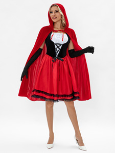 Disfraz de Caperucita Roja para Mujer Adulta con Capa para Halloween y Fiestas de Carnaval - Product Image 1