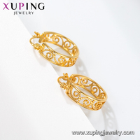 E-49 Boucles d'Oreilles Créoles Filtrane Xuping Mode Or Dubai Bijoux Femme