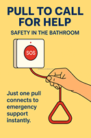 Interrupteur d'urgence étanche à réponse rapide pour la maison Alarme de panique sûre pour la salle de bain avec cordon de traction pour les hôpitaux et les maisons