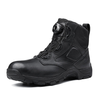 Bottes tactiques en cuir pleine fleur de 6 pouces, noires, durables, fabrication sur mesure OBM ODM, vente en gros