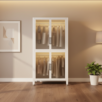 Armoire de rangement en acier réglable pour vêtements, ensemble de chambre à coucher avec penderie