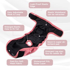Culotte/culotte-culotte pour chienne en polyester écologique lavable – Sous-vêtements pour chien - Product Image 4