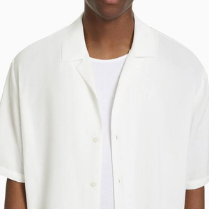 Girocollo da uomo camicie a maniche corte <span class=keywords><strong>senza</strong></span> tasche da uomo larghe camicie in cotone OEM - Product Image 3