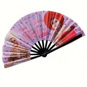 Abanico Plegable de Bambú de Alta Calidad de 33 cm, Grande, Pintado con Motivos de Amor, para Fiestas de Año Nuevo y Manualidades - Product Image 5