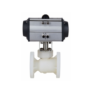 วาล์วนิวเมติก PVDF คุณภาพสูงจากจีน ขนาด 10 นิ้ว 12 นิ้ว แบบหน้าแปลน DN250 DN300 วาล์วบอลนิวเมติก PVDF แบบหน้าแปลน - Product Image 5