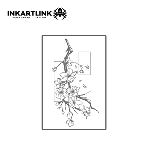 INKARTLINK <span class=keywords><strong>Tatouage</strong></span> semi-permanent personnalisé à l'encre Jagua, motif fleur de <span class=keywords><strong>cerisier</strong></span>, imperméable, longue durée (1-2 semaines) - Product Image 5