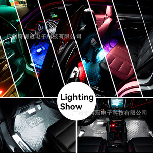 ไฟตกแต่งรถยนต์ RGB Ambient LED ไฟส่องพื้นภายใน ควบคุมด้วยเสียง ใช้ได้กับรถยนต์ทั่วไป 12V วัสดุ PVC - Product Image 1