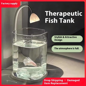 Nouveau moderne carré écologique en plastique Aquarium Fish Tank Kit filtre lumière LED pour Betta poisson crevettes poisson rouge Live Room bureau - Product Image 2