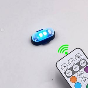 Car Motorcycle Bike Strobe Light 8-Color USB Rechargeable Plastic Waterproof <b>Wireless</b> Remote Control Anti-Collision Night Riding - Product Image 5