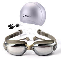 2023 Cap pince-nez bouchon d'oreille chapeau paquets lunettes pour nager pas de fuite adulte Protection UV Triathlon Anti-buée lunettes de natation