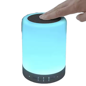 Tốt nhất bán di động cảm ứng thông minh không dây BT Loa Máy nghe nhạc LED đầy màu sắc ánh sáng ban đêm cạnh giường ngủ đèn bàn hỗ trợ Tf với Mic - Product Image 1