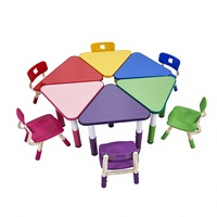 Bureaux et chaises pour enfants en plastique coloré, modernes, réglables en hauteur, pour bébés et enfants, mobilier préscolaire
