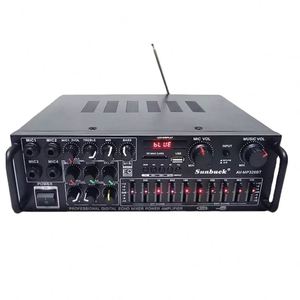 Amplificateur de puissance professionnel OEM 200+200W, son BT, égaliseur stéréo, mini amplificateur pour la maison et la voiture, écran LED, 4 entrées micro - Product Image 1