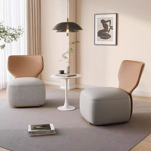 Fauteuil de salon moderne de luxe léger, chaise individuelle en tissu avec dossier bas, pour balcon et loisirs, mobilier de maison - Product Image 6