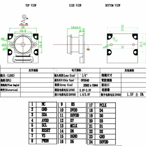 Module de caméra OV5640 5MP, objectif réglable à 66 degrés, focale 15CM, 24 broches pour carte Banana Pi M2+ Zero M64 M2 HD - Product Image 6