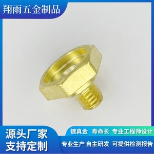 Custom <b>Copper</b> Internal Hex <b>Screws</b> And Plugs 20mm Max Diameter Turning Machining Finishing Accuracy - Product Image 3
