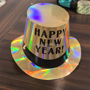 Chapeaux hauts en papier vert Hi-Hat avec impression de lettres personnalisées et cartes en aluminium scintillantes Joyeuse Saint-Patrick - Product Image 3