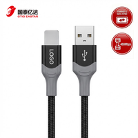 Kabel Data USB a ke L Berkualitas Tinggi Pengisian Cepat 12W dengan Jaket Nilon Terjalin untuk iPhone iPad Kamera & Earphone-480Mbps