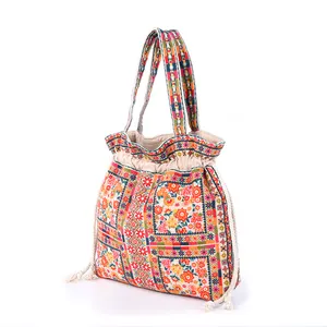 large canvas Fashion boho chic ladies tote colorful bags women handbags