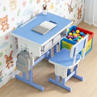 Bureau et chaise d'écolier simples, modernes, stables et réglables pour une seule personne