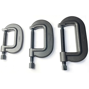 Jeu de pinces industrielles en acier forgé Kit de pinces en C 4 pièces Mâchoires traitées thermiquement Coussinets pivotants Soudage Menuiserie - Product Image 3