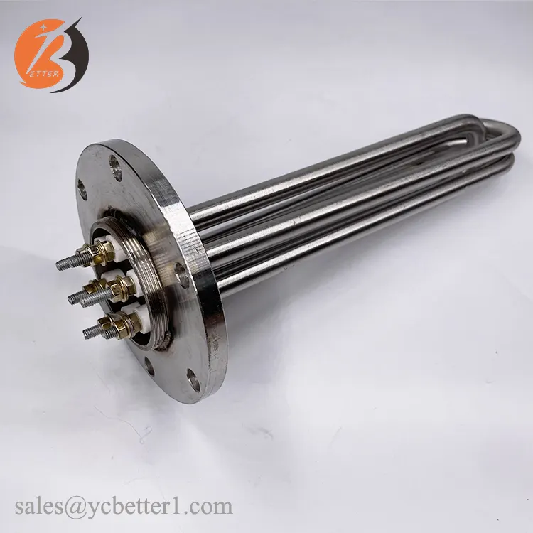 1500W Stainless Steel Water Flange Tubular Heater With Thread