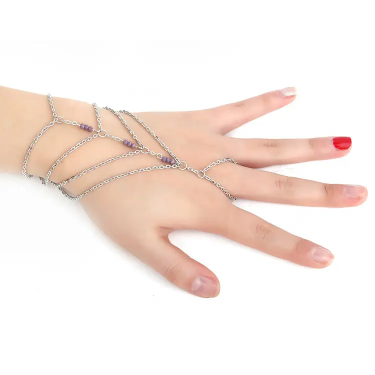 Hand Harness Bracelets With Finger Ring Gold Silver Colors Jewelry Slave Bracelet