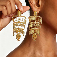 Boucles d'oreilles pendantes vintage en forme de feuille avec pompon pour femme, bijoux fantaisie rétro