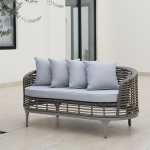OSMEN <span class=keywords><strong>Ostra</strong></span> Meubles en rotin Canapé en osier de jardin 2 places pour l'extérieur Patio Balcon Utilisation - Product Image 1