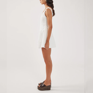 Mini vestido blanco con corsé de fábrica de ropa de mujer personalizada Maxi vestidos casuales - Product Image 4
